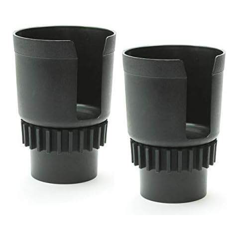Gadjit CUP KEEPER 2.0 (2 PK) Cup Holder Adapter w/Adjustable Base For Hydro Flasks 18 21 24 oz, Yeti Tumbler 20 & 30 oz, Coffee & Travel Mugs 28 oz, Fits up to 3.25" diameters Black Cover