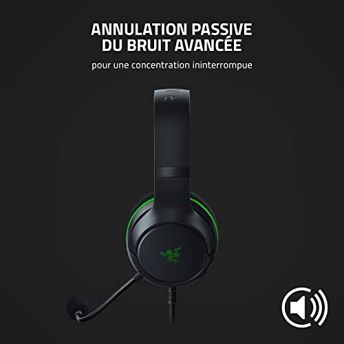 Razer Kaira X - Casque Gaming Filaire pour Xbox Series X|S (Haut-parleurs TriForce de 50mm, Microphone Cardioïde HyperClear, Commandes intégrées, Compatibilité Multiplateforme) Noir