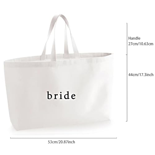 Image of White Canvas Tote Bags,Embroidered Canvas Tote Bag, Bachelorette Party Decorations