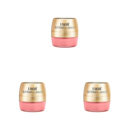 Image of Lakme Ultimate Glam Illuminizer - Sun-Kissed, Loose Powder, Shimmer Highlighter for Face, Long Lasting for Glowing Cheeks, 4gm (Pack of 3)