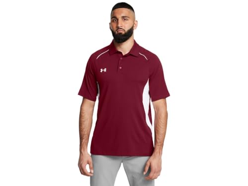 Image of Under Armour Mens Title Polo - Fast Drying SM Cardinal-White
