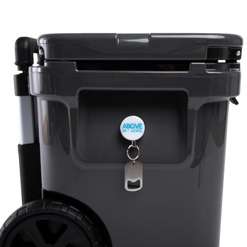 Adhesive Retractable Bottle Opener for Coolers Heavy Duty Adhesive with Stainless Steel Opener 30 Vinyl Coated Steel Wire for YETI RTIC Igloo Ninja Lifetime Coleman Coolers - Magnet Free