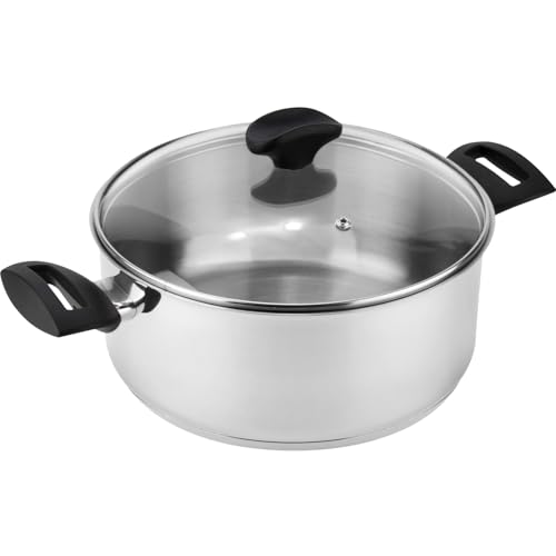 Fagor Alaia Cazuela Inducción 24 cm, 4,5 Litros Acero Inoxidable 18/10, Tapa de Cristal, Fondo...