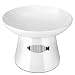 Yangbaga Cat Raised Food/Water Bowl for Elder Big Cats, Non-Skid 4.8x6.4in Premium Ceramic Cat Bowls with Stand, Sturdy and Anti-Fall