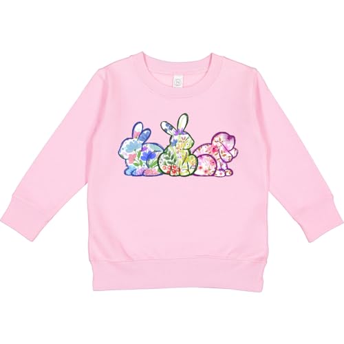 inktastic 3 Floral Bunnies Toddler Sweatshirt 3T Pink 43a82