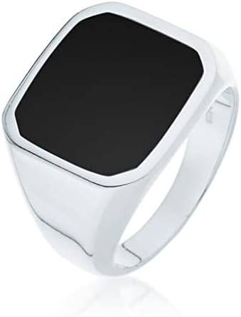 Black Onyx Ring Sterling Silver or Gold plated Men's and women Onyx Signet Ring, Square Seal, Handmade Designer