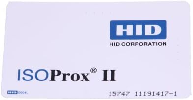 HID Corporation 1386 ISOProx II PVC F-Gloss Finish Proximity Access Control Card, No Slot Punch, 2-1/8" Length x 3-23/64" Height x 3/128" Thick, Plain White (10 Pack)