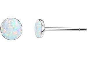 Shimmering Opal Stud Earrings: Embrace the Allure of Minimalist Elegance