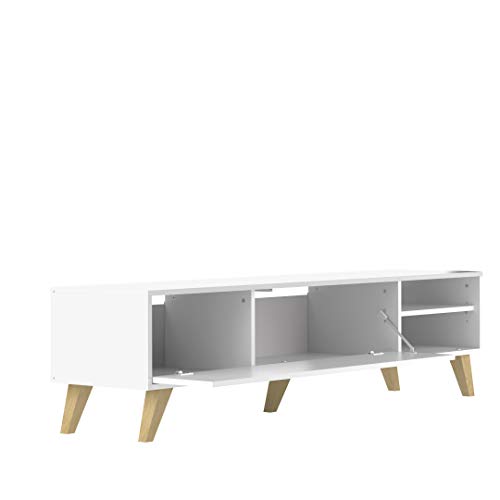 Marca-Amazon-Movian-Enol-Mueble-para-TV-165-x-40-x-432-cm-largo-x-ancho-x-alto-blanco-con-patas-de-madera-de-haya