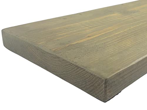 Estante flotante de madera maciza estilo industrial - resistente y personalizable (30, NOGAL) (30cm)