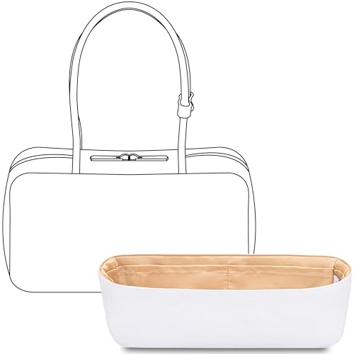 Bolsa organizadora para bolsa de mão Miu Miu Beau de couro, ajuste personalizado no interior, leve, resistente à água, com zíper (Vanile)