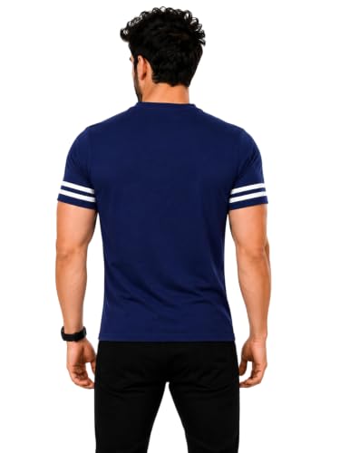 Image of Geum Men's Solid Half Sleeve V-Neck T-Shirt | Soft & Breathable Fabric | Regular Fit | Casual Everyday T-Shirt