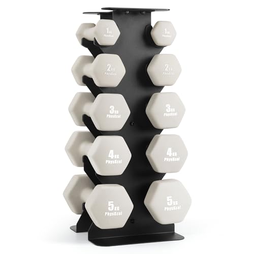 PhysKcal 30kg Sand Stein Hanteln Set mit Stahl gemacht Lagerung Rack PhysKcal 30kg Sand Stein Hanteln Set mit Stahl gemacht Lagerung Rack