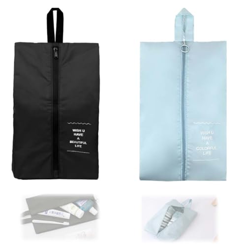 GHPKOTW 2 Piezas Bolsas Zapatos, Portátil Prueba de Humedad, Almacenamiento Bolsa para Viajes Hogar, Impermeable, Organizador Artículos del Hogar, Bolsa Ropa Interior, Estuche Cosmético