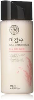 The Face Shop Oil-Free Liquid Eye Makeup Remover, Natural Rice Water Lipstick, Waterproof Mascara & Eyeliner Removal - 120 mL / 4 Oz, K-Beauty