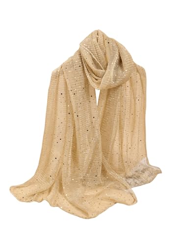 Floerns Women's Sequin Bandana Square Scarf Silk Scarves Mesh Shawl and Wrap for Evening Dresses