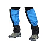 LEIDYINN 47cm Long Hiking Gaiters,Snow Boot Gaiters Windproof,Lightweight Easy to Carry,Top Drawstring and Adjustable Tightness,for Mountain Snow Walking Climbing Hunting(Blue)