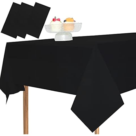 MLMOMVME 3Pcs Black Plastic Table Cloths Cover