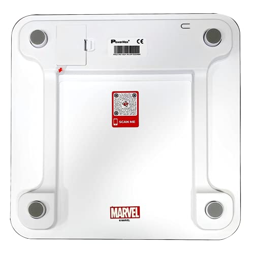 PowerMax X Marvel BCA-140 Marvel Edition Captain America Series Digital Weight Machine for Human Body - High Accuracy Bathroom Weighing Scale with Step-on Technology & Super Durable 6mm Tempered Glass 2