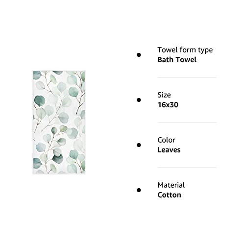 Wamika Green Leaves Hand Bath Towel Shower Towels Set Watercolor Herbs Women Pioneer Kitchen Hanging Gym Fingertip Bathroom Towel Highly Absorbent #TOP5