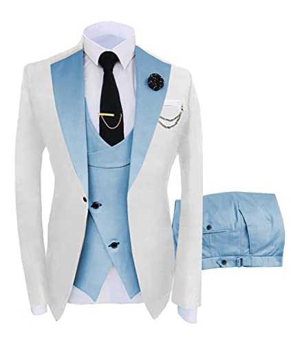 Mens Suits Fashion Suit Formal Slim Fit 3 Piece Blazer Vest Pants Wedding Tuxedo Prom Set2