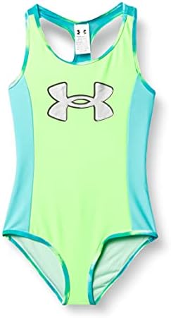 Under Armour Girls' One Piece Swimsuit, Hyper Green SP21, 7