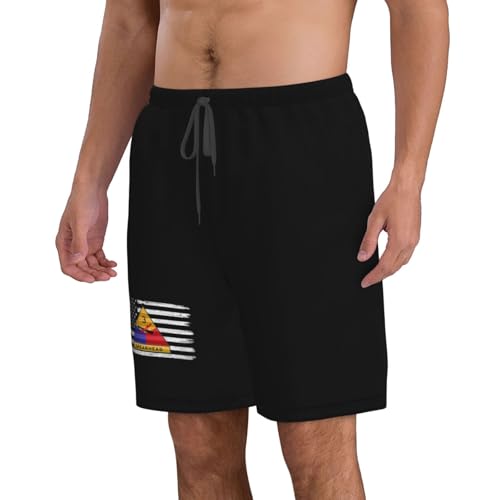 US and 3rd Us Armored Division SSI Mens Swim Trunks Quick Dry Swim Board Shorts Casual Beach Shorts2