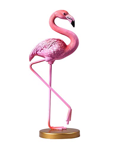 Amoy-Art Flamingo Statua Figurina Scultura Decorazione per Casa Regali Fatti a Mano Souvenirs Vernice Sicura per Bambini Confezione Regalo Polyresin 25cmH