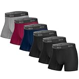 EKQ Boxer Hombre Bambu 6 Piezas Ropa Interior Hombre Calzones Boxer Brief Elásticos Transpirables Calzoncillos con...