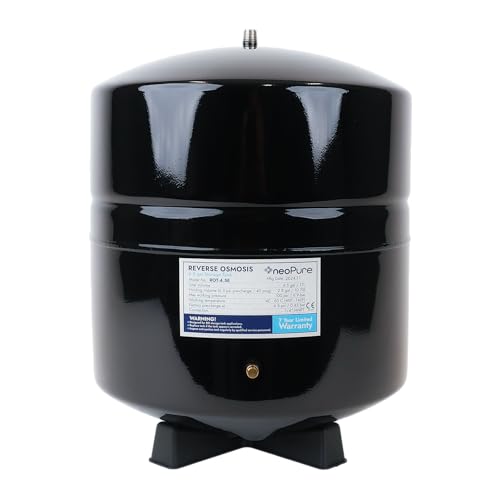 Neo-Pure Reverse Osmosis Storage Tank - 4.5 Gallon Black Coated Steel, RO Water Tank, Durable and Resistant for Filtration Systems