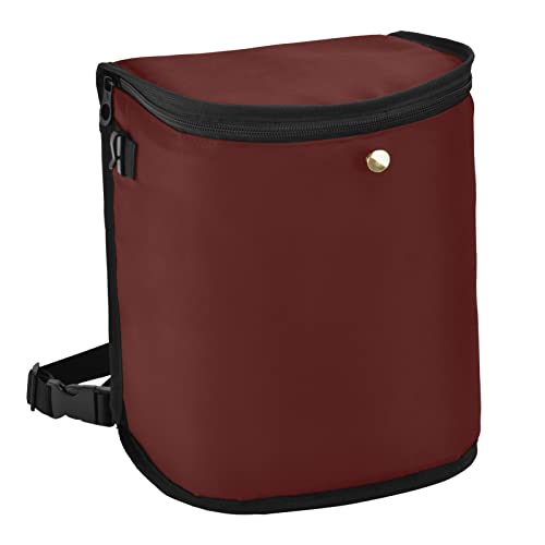 Image of Wudan Small Car Trash Can Burgundy Accessories for Garbage Storage Organizer with Lid Waterproof Portable Auto and Truck Interior Seat Bin