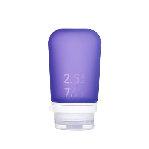 humangear GoToob+ (Medium) | Refillable Silicone Travel Bottle | Locking Lid | Food-Safe Material | Purple, Medium (2.5 fl.oz.; 74ml)