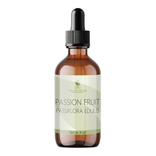 OPO Passion Fruit Oil 4 oz Pure Natural Cold Pressed Maracuja Oil Fruit Seed Unrefined Extra Virgin Partially Filtered for Hair Face Body Skin By Organic Pure Oil