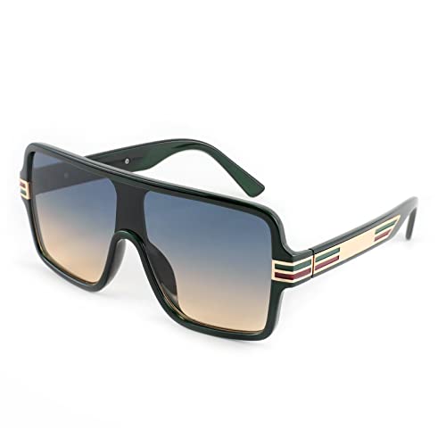 FEISEDY Oversized Square Sunglasses for Women Fashion Flat Top Sunglasses Retro One Piece Lens B2893