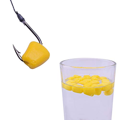 100 Un Isca Artificial para Tilápia MILHO SOFT com Cheiro para Pesca em Silicone Cor AMARELO