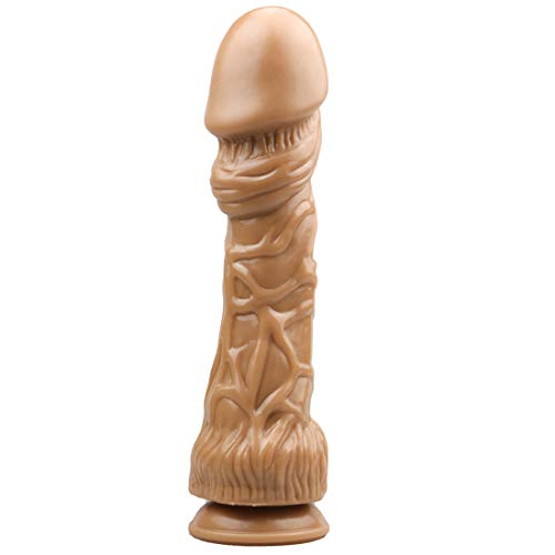 TRQOYTU Soft - Consolador Gigante De Gran Diámetro De 6 Cm, Juguete De Estimulación Del Punto G Para Mujer, Pene Bigboy, Consolador Realista Para Ti, Manos Libres, Color Marrón