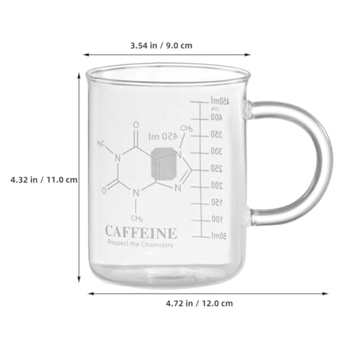 Taza medidora de vidrio graduada Toyvian con alta resistencia térmica para café 3