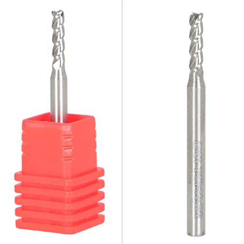 Image of findmall 5Pcs 3 /32 Inch Helix Carbide End Mill Tialn Coated 4 Flute 3 /8 Inch Length of Cut Fit for Aluminum Cut Non-Ferrous Metal Upcut CNC Spiral Router Bit