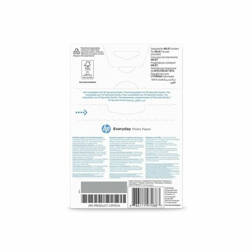 HP CR757A, 10 x 15 cm, Everyday Glossy Photo Paper, 200 gsm, 100 Sheets, White