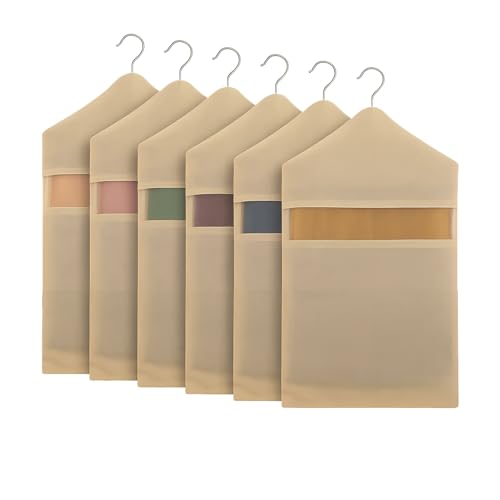 Image of DALUCI Cotton Hanging Saree Covers | Saree Bags for Storage with Zip | Large 30x18 Inch Wardrobe Organizer Clothes Storage Bags for Sarees, Lehengas & Blouses | (Without Hanger) (Pack of 6)