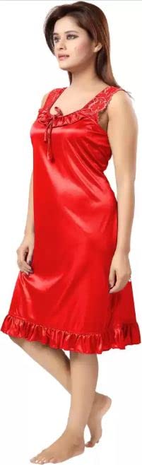 Image of Women's Satin Short Babydoll Nighty