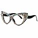 bullabulling Retro Sparkling Crystal Colorful Diamond Frame Cat Eye Bling Rhinestone Reading Glasses (colorful, 3.0)