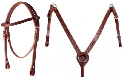 D&L Saddlery Leather Western Endurance Trail Horse Saddle Handmade Comfort with Horn Equestrian Horseback Riding Tack, Matching Headstall,Breast Collar,Reins Size:14"-18" inches Seat, M15