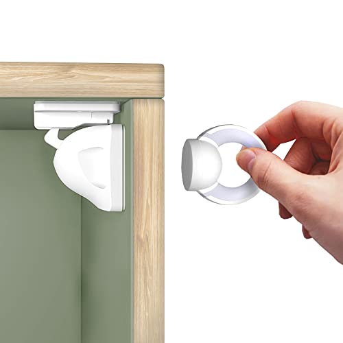 Moonybaby sécurité placard bébé, securite enfant porte placard, Sécurité Enfant Tiroir Armoires Verrous Magnétique Cabinet de sécurité, bloc porte aimanté de Cuisine (6 verrous de sécurité, 1 clé) Cover