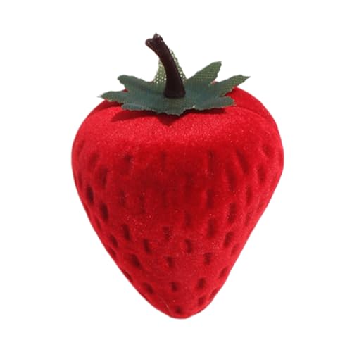 Guangcailun Caja organizadora de Anillos, Caja compacta y Bonita de Regalo con, Caja de Regalo Que simula Formas de Hojas, Aspecto Bonito de Fresa