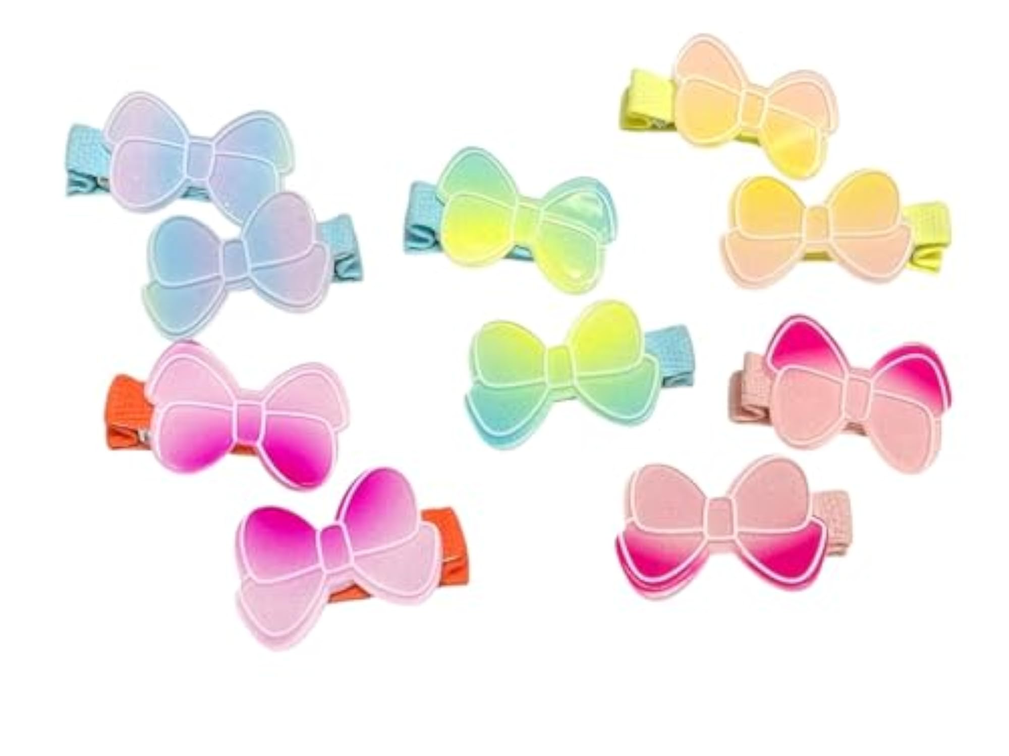 Cute Bow Hair Clips for Girls, Glitter Resin Alligator Clips
