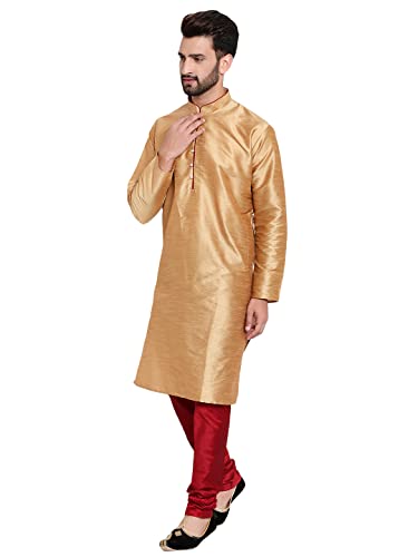 Image of HUZUR Mens Silk 6 Loop Kurta Pajama