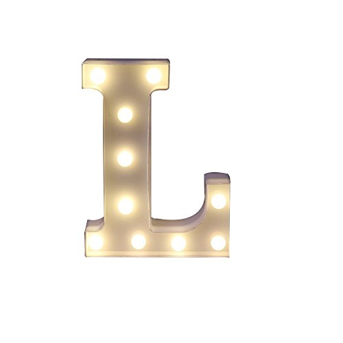 Mystery&Melody LED Alphabet Licht Brief Dekorative Lampe Licht LED Alphabet Weiß Feste Buchstaben für Party hochzeit Dekoration Licht (5)