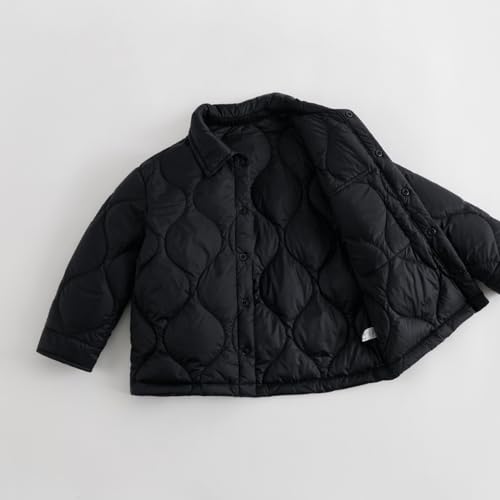 marc & janie Boys Snap Button Lapel Down Jacket Long Sleeve Solid Outerwear Ultralight Soft Shirt Tops 2315113