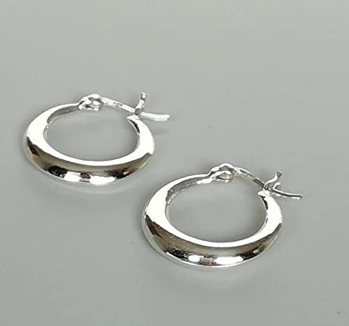 Solid 925 Sterling Silver Hoop Earring, Without Stone Small Earring, Silver Hoops Bali For Women/Men